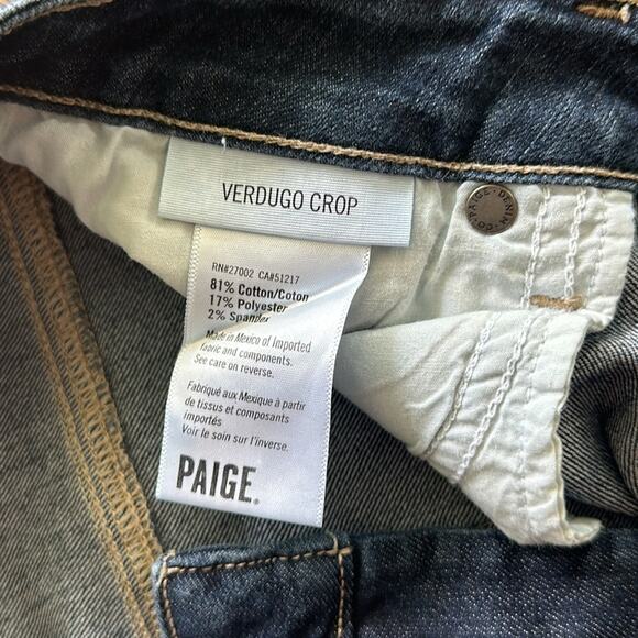 PAIGE Verdugo Crop Andrea Mid Rise Skinny Jeans Size 29 Medium Wash - Picture 6 of 7